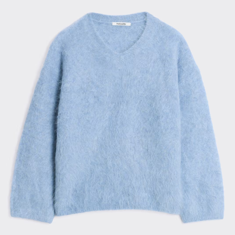 HOLZWEILER MONA ALPACA V-NECK SWEATER LT BLUE