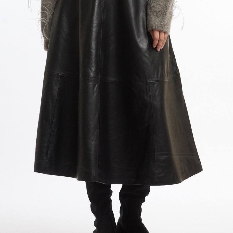 MOOK LEATHER SKIRT BLACK