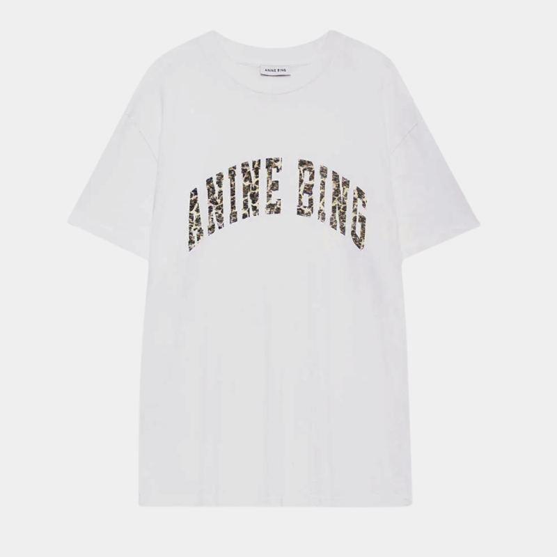 ANINE BING WALKER TEE ANINE BING LEOPARD IVORY