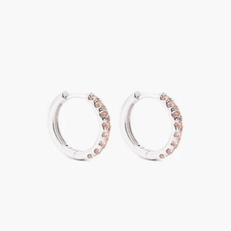 MINI HOOP 15mm IN BEIGE SILVER