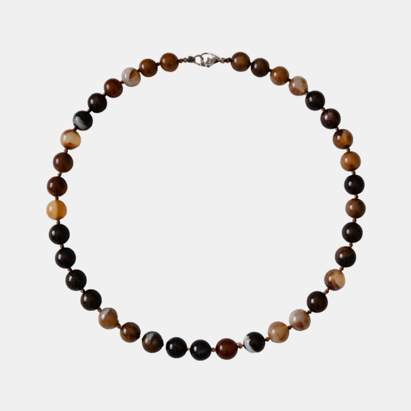adelæ TYRA BROWN MIX BEAD NECKLACE