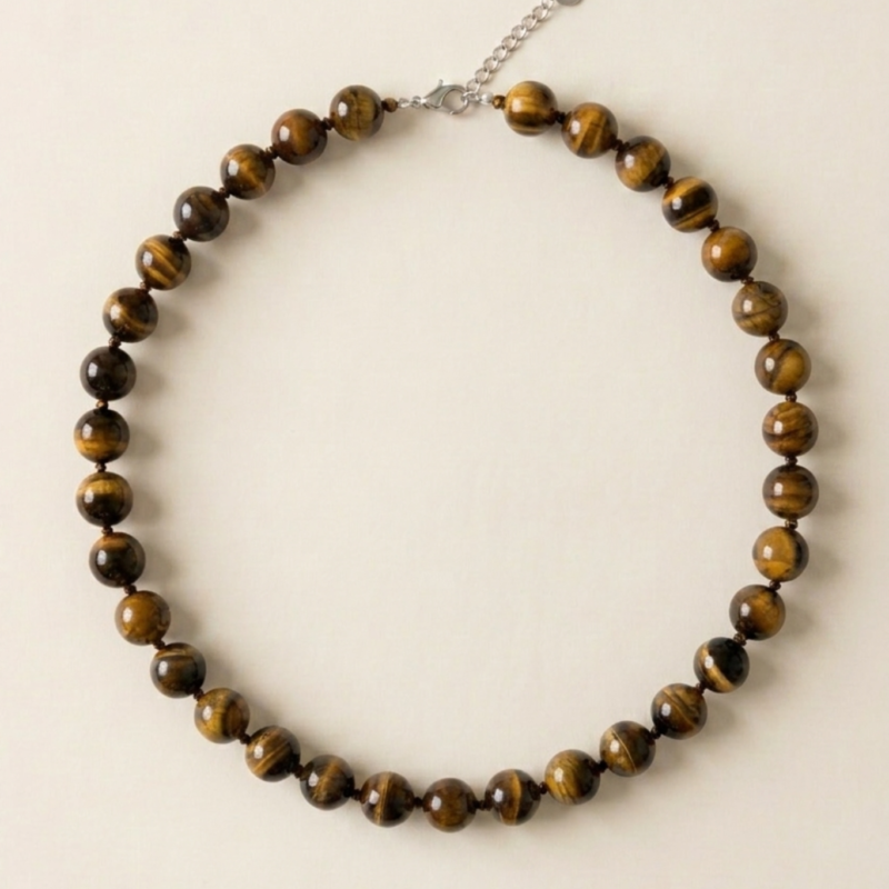 adelæ AGNES BLACK BEAD BROWN NECKLACE
