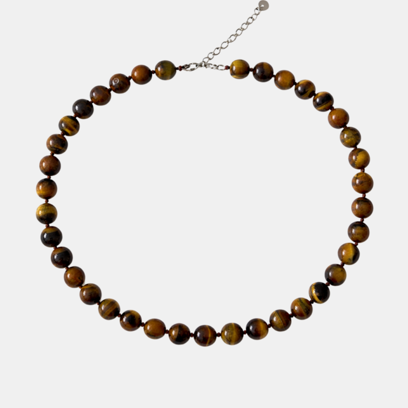 adelæ AGNES BLACK BEAD BROWN NECKLACE