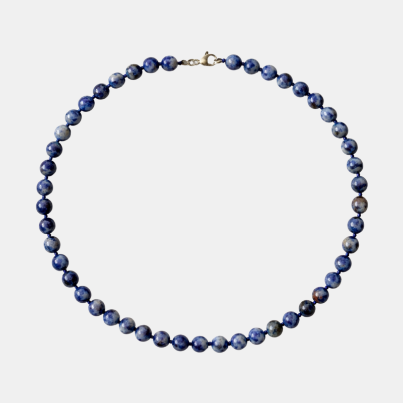 adelæ LOUISE BLUE MARBLE BEAD NECKLACE
