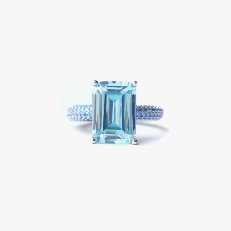 MEGA RECTANGLE RING IN TURQUOISE