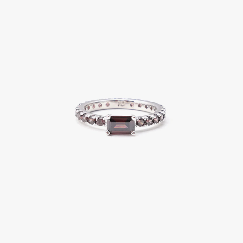 ULTRA SLIM RING IN BROWN SILVER