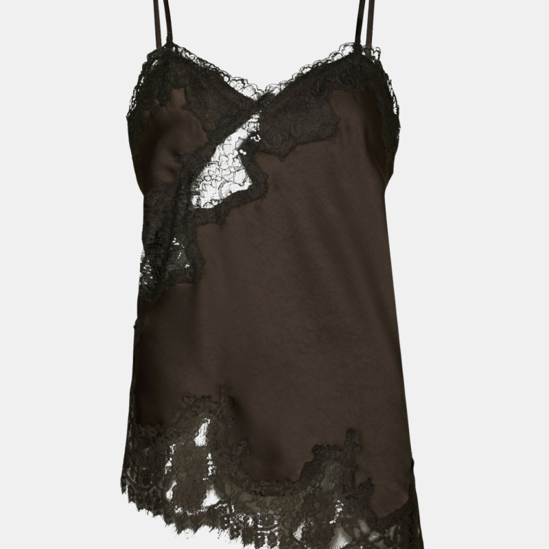 NEO NOIR VIOLE LACE TOP DARK BROWN