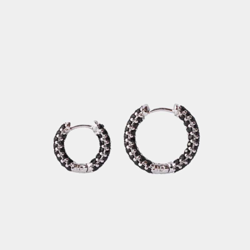 COLORFUL MINI HOOP BLACK SILVER