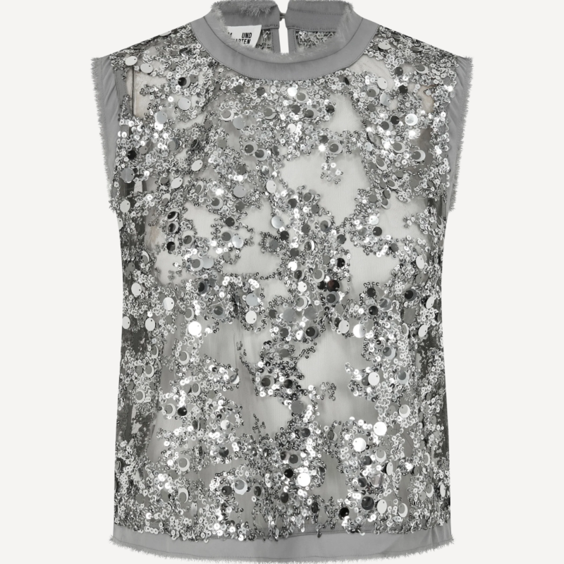 BAUM UND PFERDGARTEN MANIRA BLOUSE GREY SEQUINS