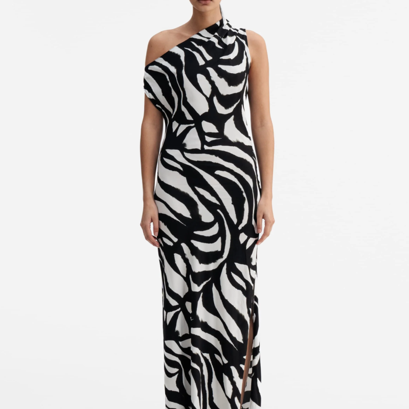 AHLVAR GALLERY LACY ZEBRA DRESS WHITE