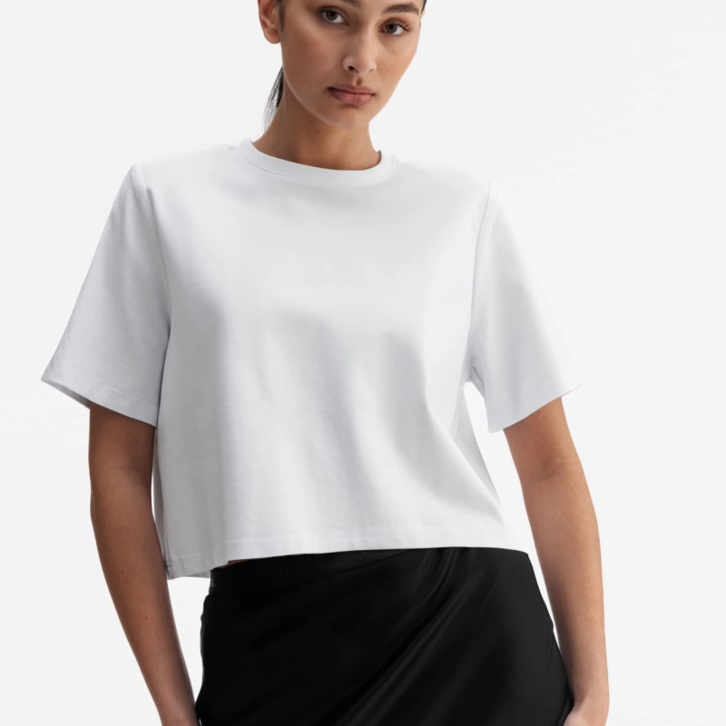 AHLVAR GALLERY OKAYA CROPPED TEE WHITE