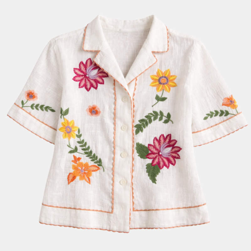 ROSE AND ROSE TIGER LILY BLOUSE WHITE