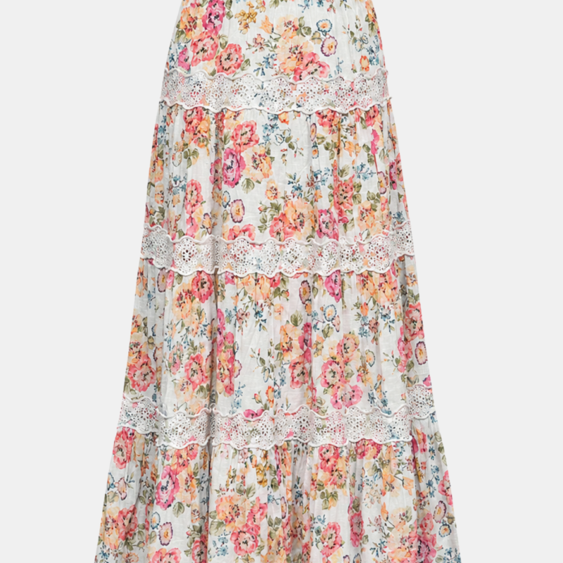 BY TIMO COTTON SLUB MAXI SKIRT FLORA