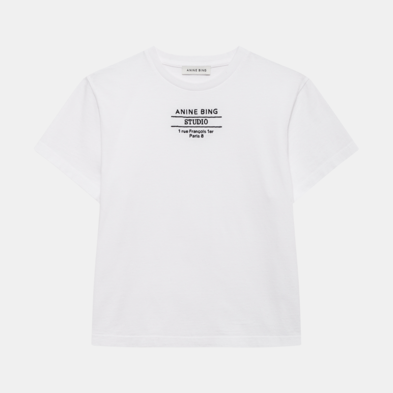 ANINE BING SHELLEY TEE STUDIO WHITE