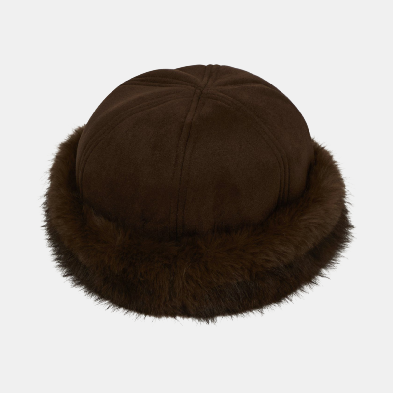 NEO NOIR NAPPI FAUX FUR HAT BROWN