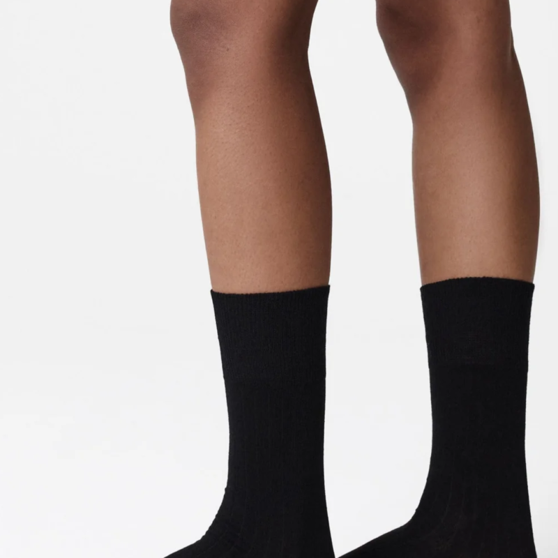 SWEDISH STOCKINGS 2-PACK EDNA COTTON SOCKS BLACK