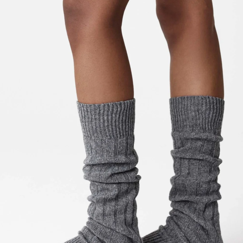 SWEDISH STOCKINGS HEIDI WOOL LEG WARMERS GREY