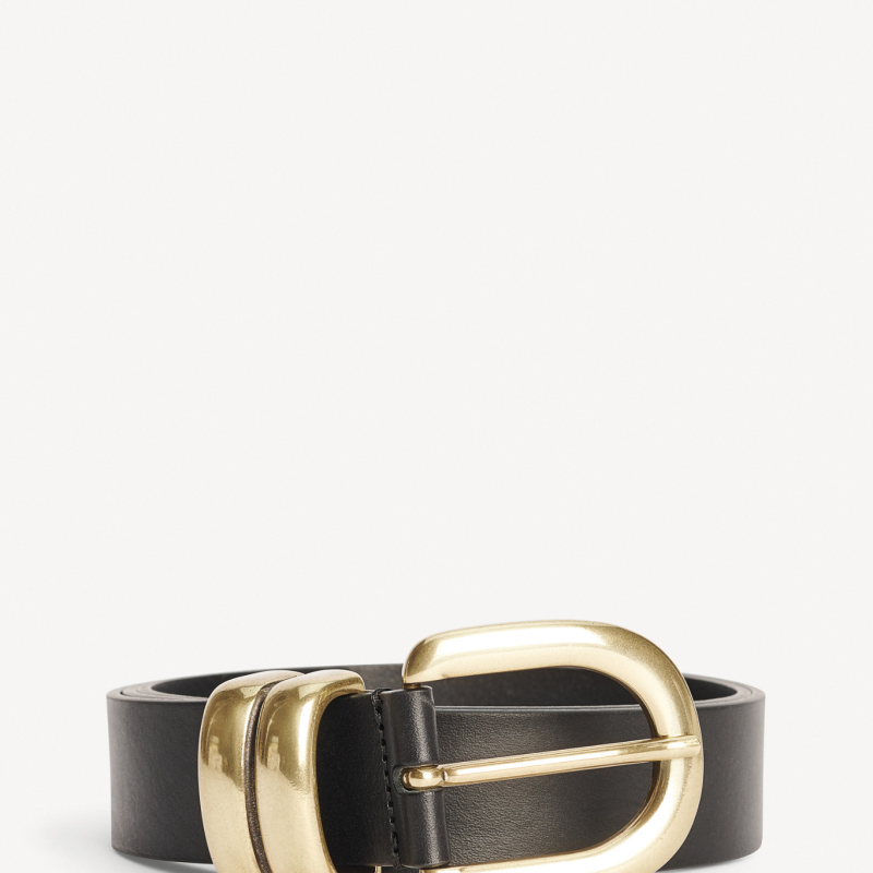 ZOIRA LEATHER BELT IN BLACK