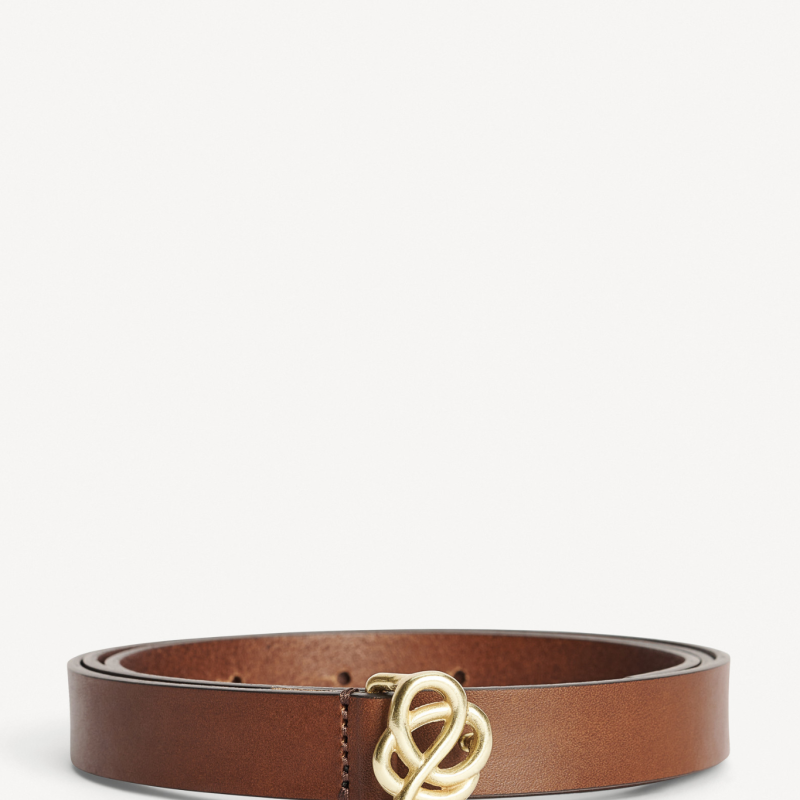 OUMA LEATHER BELT IN DARK BROWN
