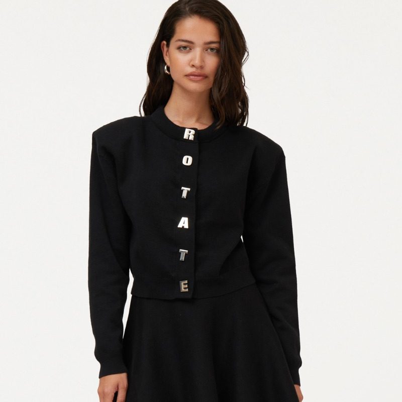 FIRM KNIT CARDIGAN IN BLACK