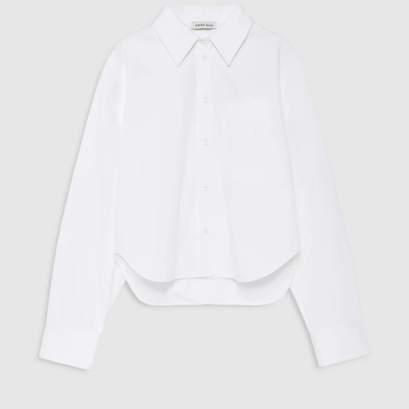 ANINE BING SCOTT CROPPED SHIRT WHITE