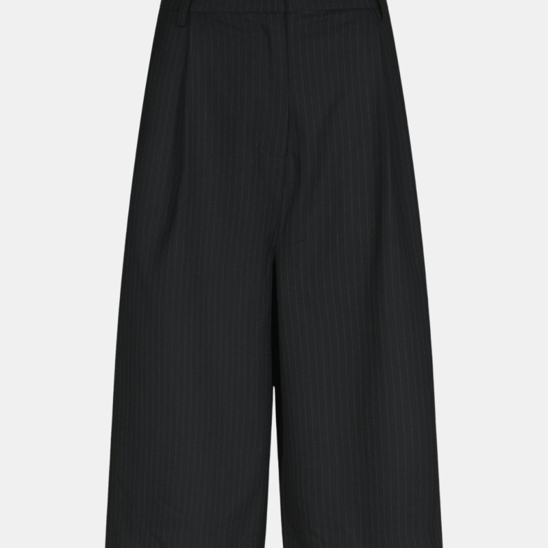 NEO NOIR RIMA SLIM PINSTRIPE SHORTS DARK NAVY