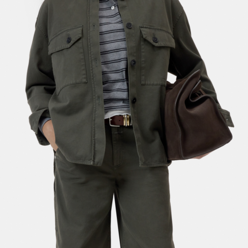 CLOSED OVERSIZE SHACKET JUNIPER GREEN