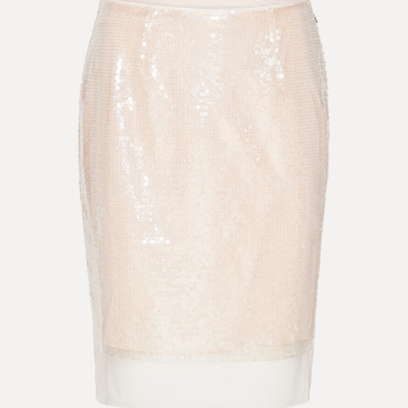 SEQUINS MINI SKIRT IN DOESKIN