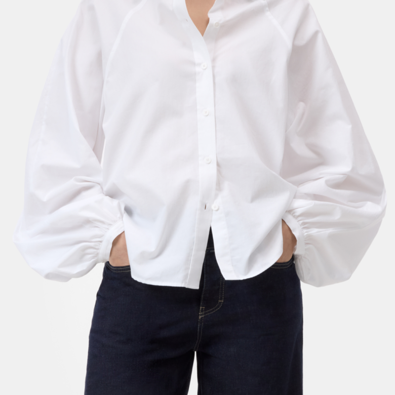 CLOSED RAGLAN BLOUSE WHITE