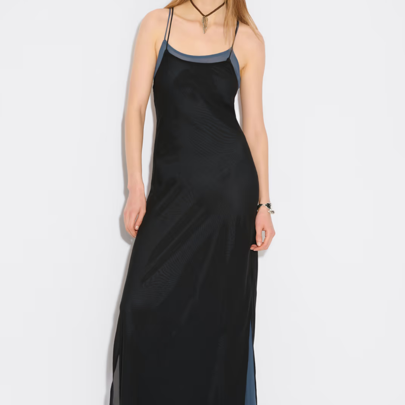LEIKA DRESS IN BLACK MIX