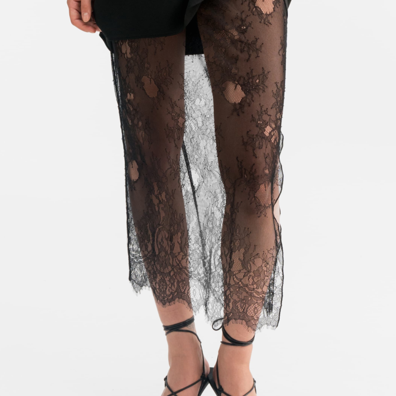 AHLVAR GALLERY HANA LACE PENCIL SKIRT BLACK