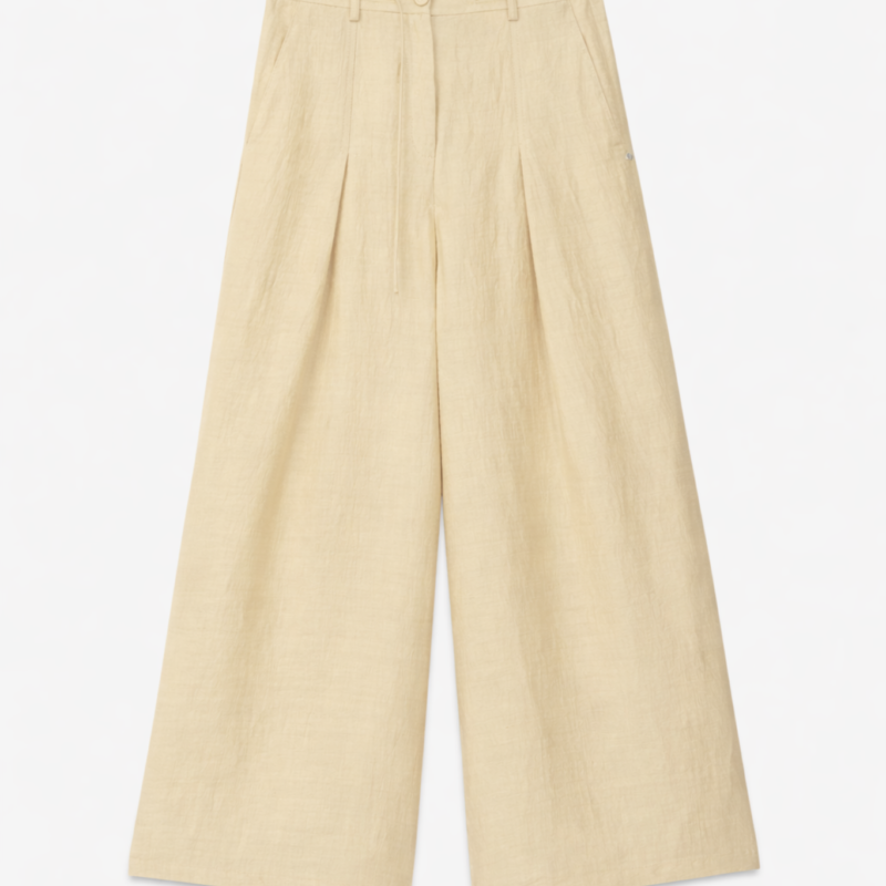 OTTOD'AME LINEN TROUSERS CHAMOMILE
