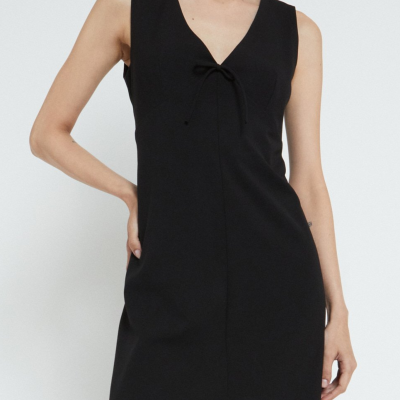 DEY BOW DRESS IN NERO
