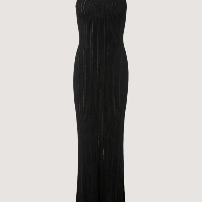 KNITTED TANK DRESS IN BLACK