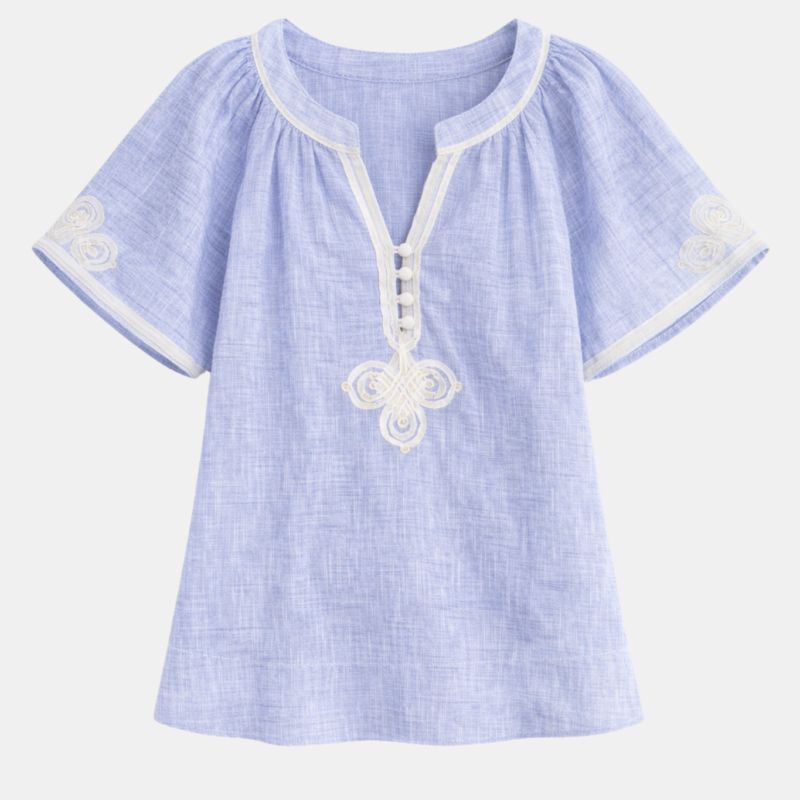 ROSE AND ROSE FOXGLOVE TOP BLUE