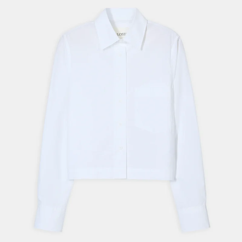 CROPPED CLASSIC SHIRT IN WHITE