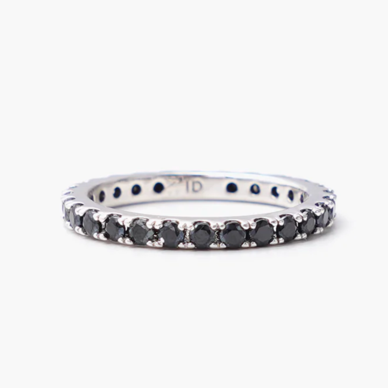 COLORFUL SLIM RING IN BLACK SILVER