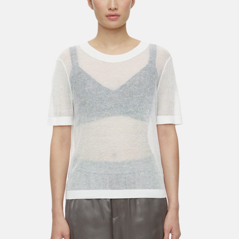 CREW NECK SHORT SLEEVE IN IVORY