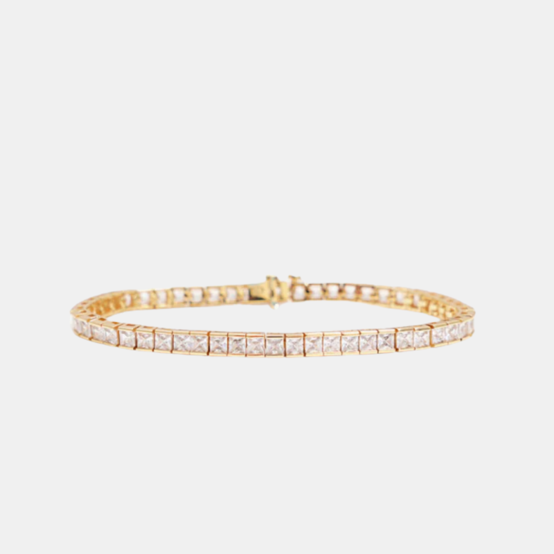 IZABEL DISPLAY SQUARE TENNIS BRACELET WHITE GOLD