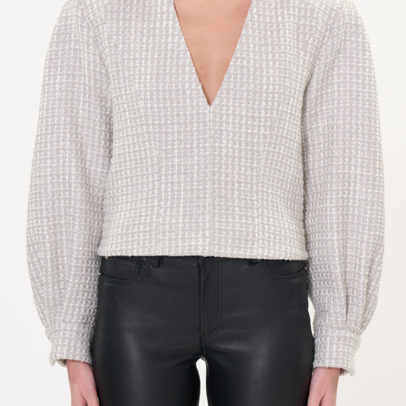 JILLA TOP IN SILVER/WHITE