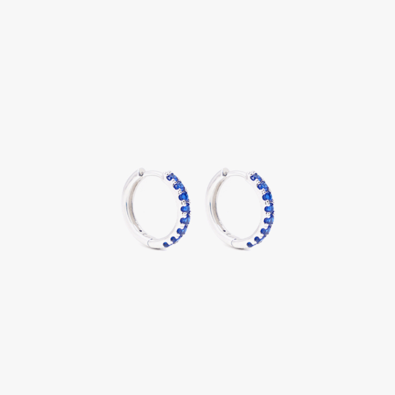 MINI HOOP 12mm IN BLUE SILVER