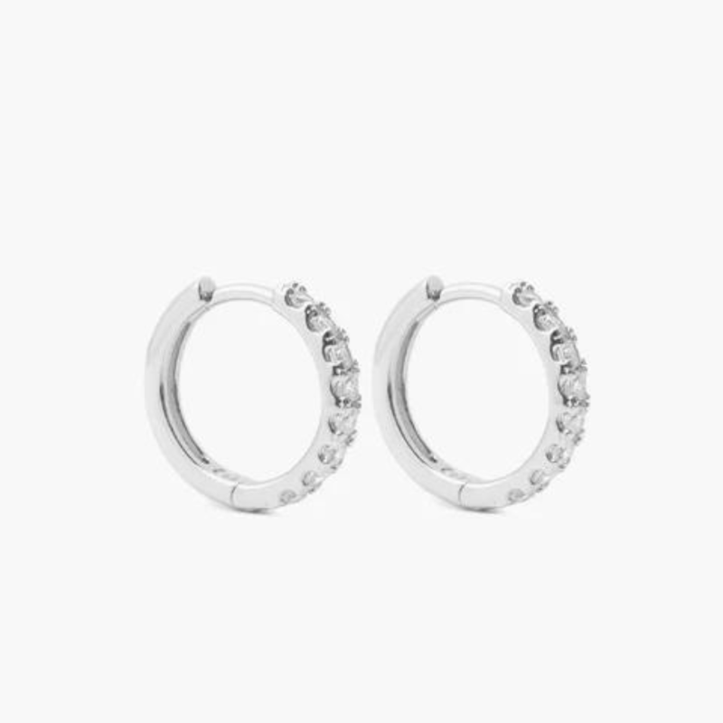 MINI HOOP 15mm IN WHITE SILVER