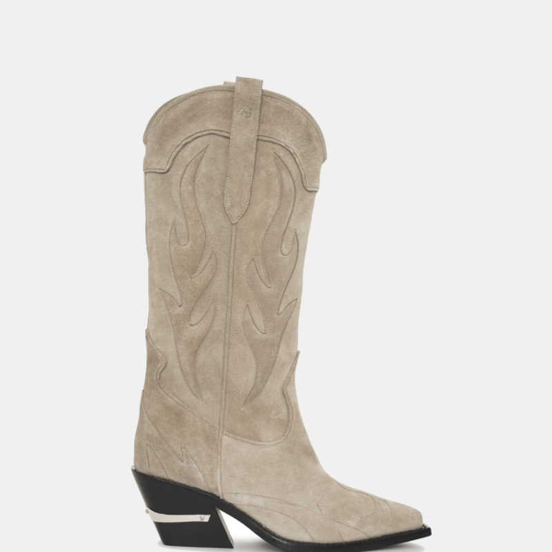 MID CALF TANIA BOOTS IN TAUPE WESTERN