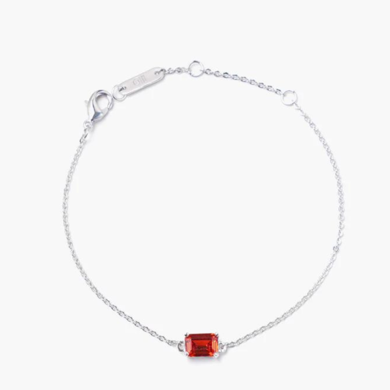 ONE STONE BRACELET IN ORANGE SILVER