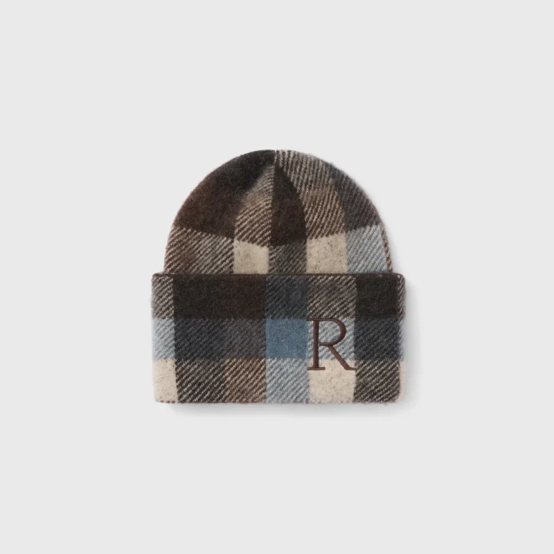 SENDINA CHECK HAT IN CHICORY COFFEE