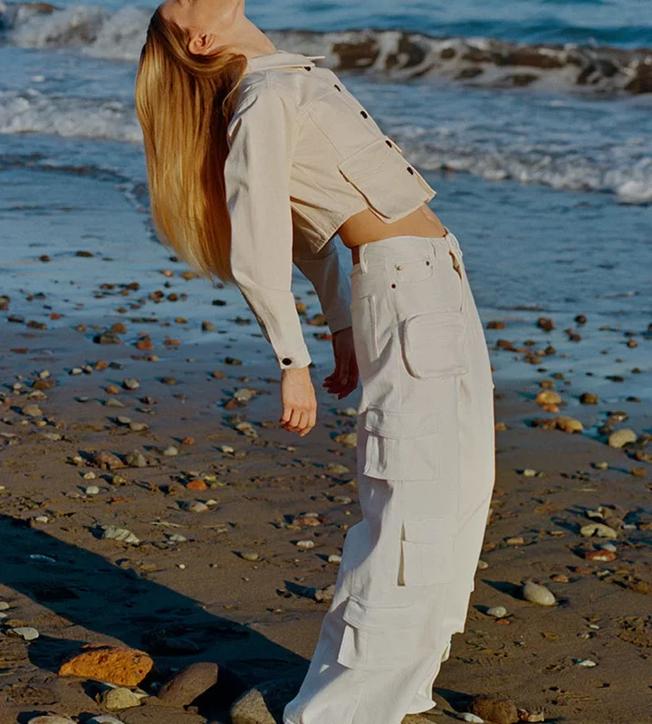 TRW ARIZONA MULTI PCOKET PANT IN ECRU