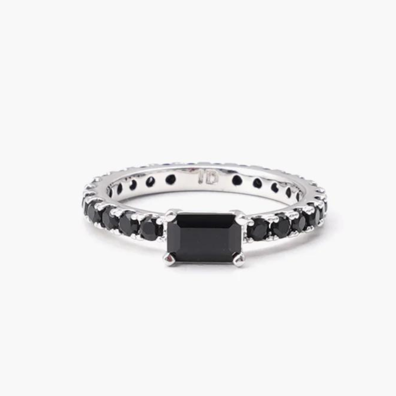 ULTRA SLIM RING IN BLACK SILVER