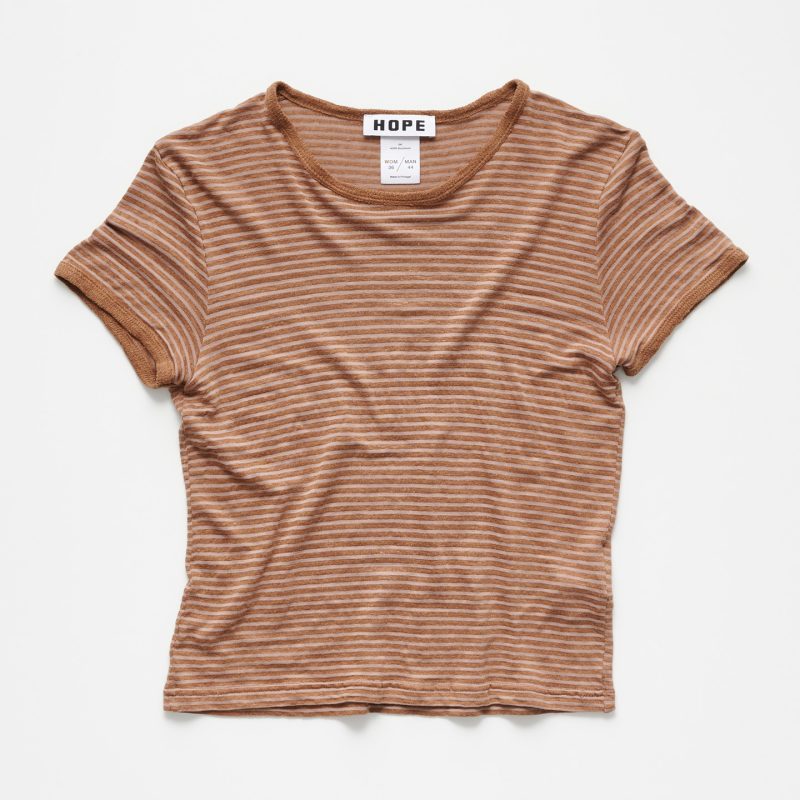 VILE TEE IN BROWN MAUVE STRIPE
